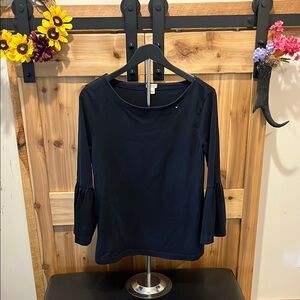 J. Crew Black Shirt with Bell Sleeves